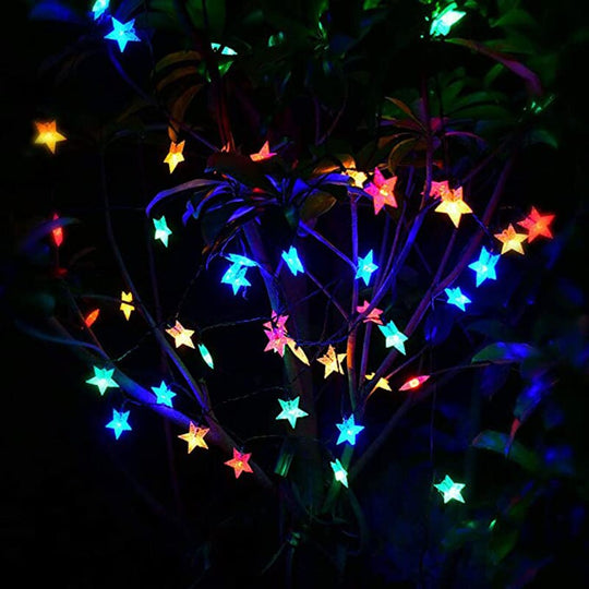 Outdoor 20 - 100 Led Solar Powered Star String Light Waterproof Power Lamp Fairy For Garland Lawn