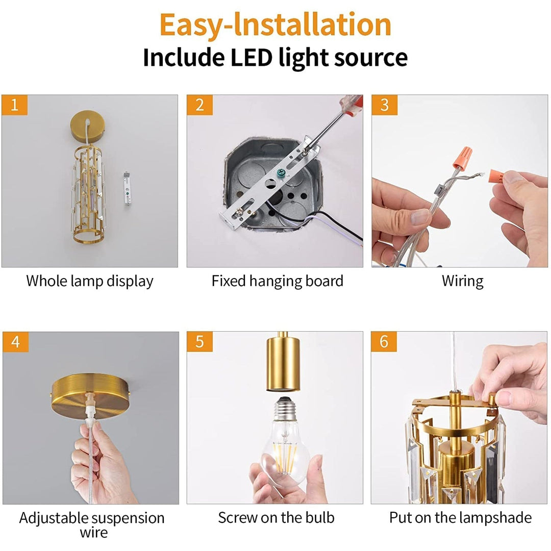 Adjustable Modern Pendant Light: Elegant Crystal Chandeliers For Kitchen Island Dining Room And
