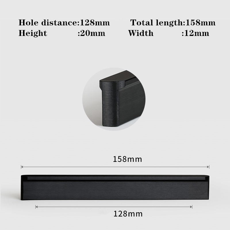 1Pc Simple Gold Brushed Kitchen Cabinet Long Door Handles Aluminum Alloy Wardrobe Cupboard Pulls