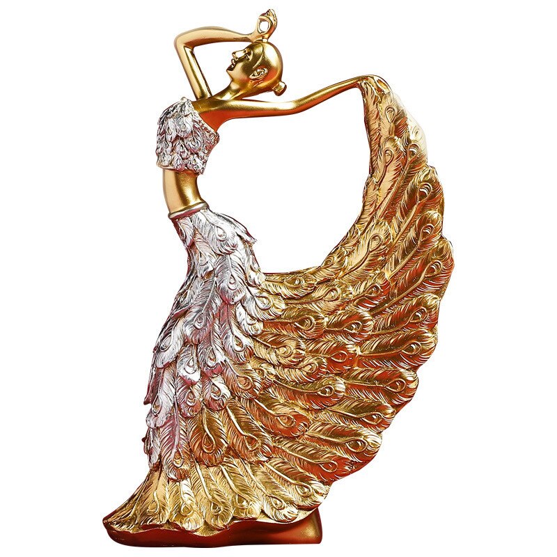 Nordic Peacock Dancer Figurines - Luxurious Resin Statue Sculpture For Home Decor Essentials