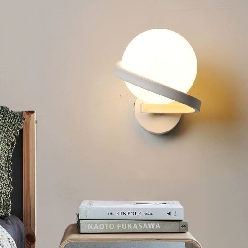 Black/White Metal Wall Lights Simple Living Room Bedroom Bedside Corridor Stairs Lamps G9 Sconce