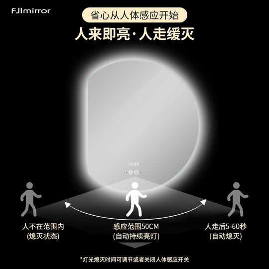 Smart Bathroom Mirror Wall Light Bedroom Vanity Lamp Semicircular Espelhos De Banho With Eb5Bm Wall