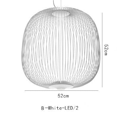 Nordic Foscarini Spokes Chandelier Art Iron Bird Cage Led Creative Villa Lobby Living Dining Room