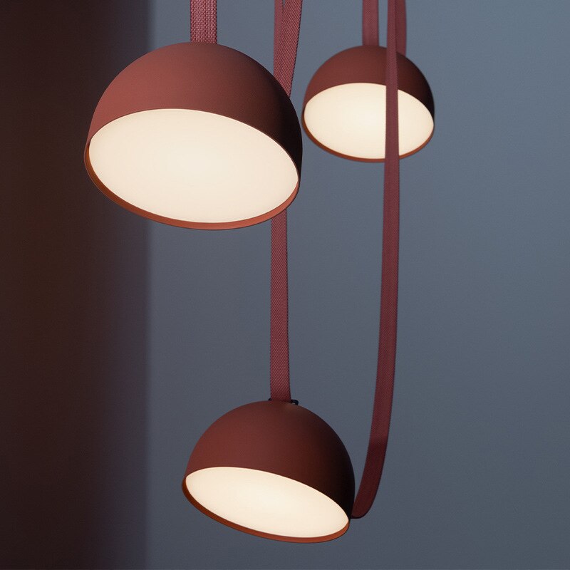 Trendy Diy Long Belt Black Orange Pendant Light Chandelier Luminaire Suspension Lamp For Living Room