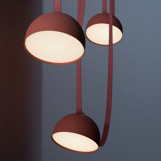 Trendy Diy Long Belt Black Orange Pendant Light Chandelier Luminaire Suspension Lamp For Living Room