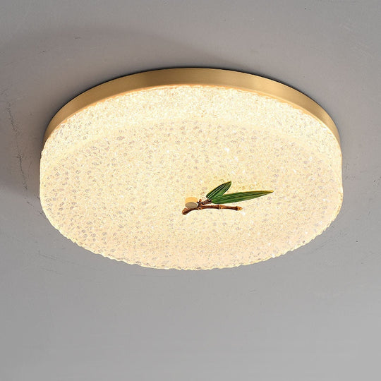 New Round Ceiling Lamp Led Light Luxury All - Copper Lamps For Living Room Restaurant Aisle Sun