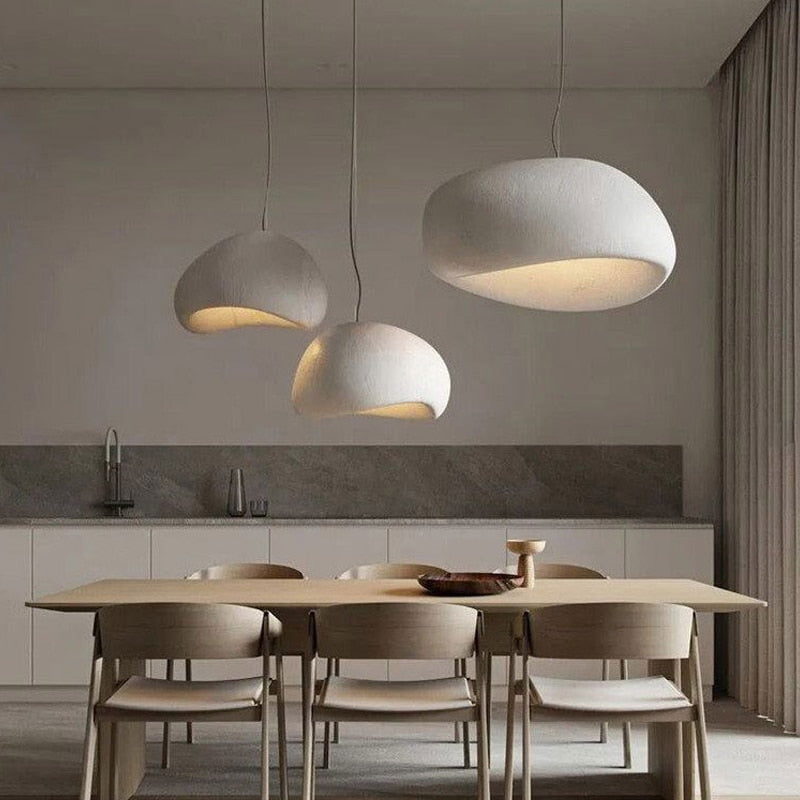 Nordic Minimalist Wabi Sabi Led Pendant Lights: Elegant Home Decor Chandelier For Dining Room Bar
