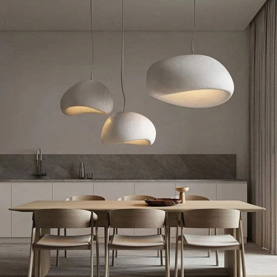 Nordic Minimalist Wabi Sabi Led Pendant Lights: Elegant Home Decor Chandelier For Dining Room Bar