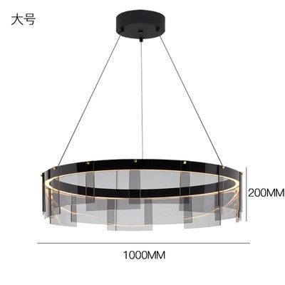 Post Modern Minimalist Round Smoke Gray Glass Pendant Lights Designer Luxury Hanging Lamp Living