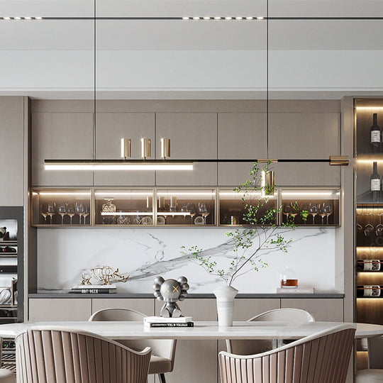 Modern Kitchen Chandelier Deluxe Dining Room Lamp Indoor Lighting Living Long Villa Cafe Pendant