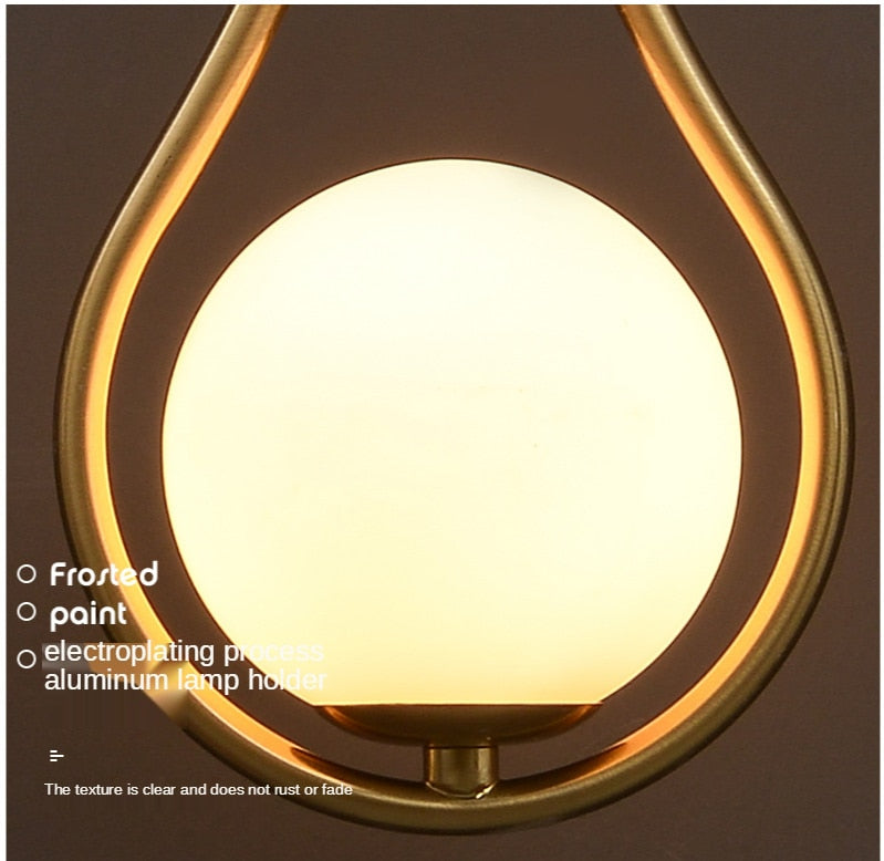 Modern Glass Ball Wall Light In Gold Black Lamp