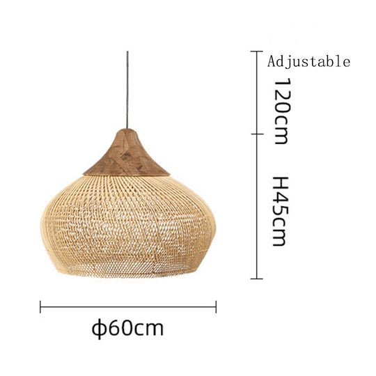 Hand - Woven Rattan Lamps For Dining Room Restaurant Kitchen Lighting Fixtures Loft Luminaries