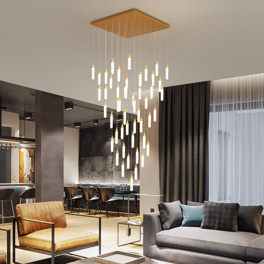 Duplex Stair Long Chandeliers High - Rise Apartment Rotating Jump - Storey Loft Ceiling Decoration