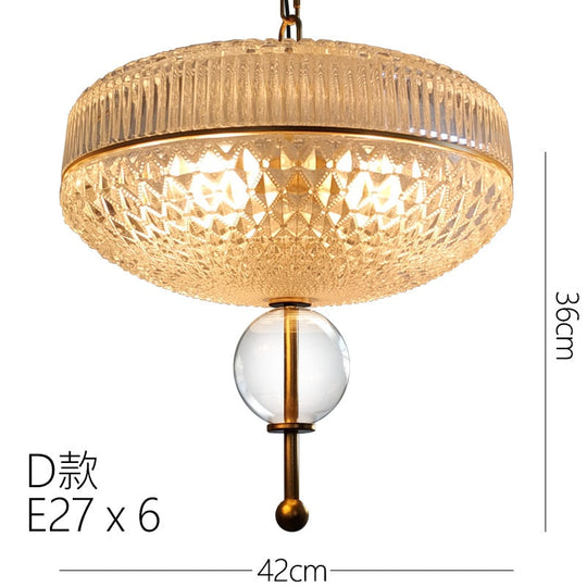 American Retro Glass Cans Shade Pendant Lights Modern Kitchen Hanging Lamp Living Room Dining Room