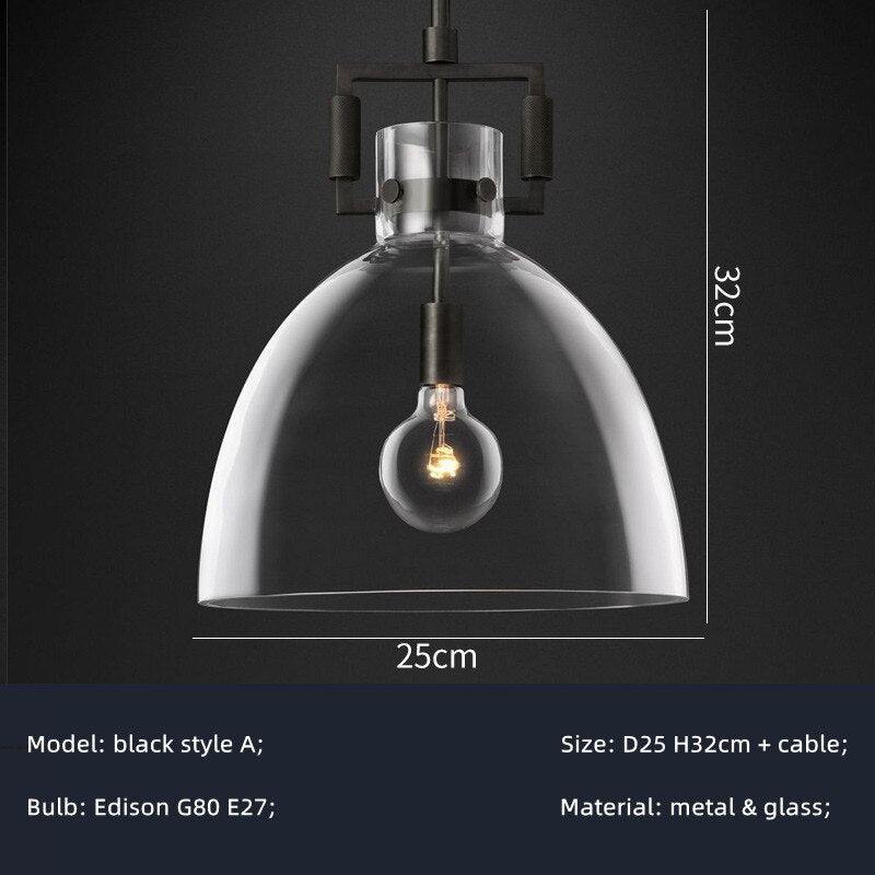 American Retro Edison E27 Led Pendant Light - Gold Metal Adjustable Droplight For Indoor Lighting