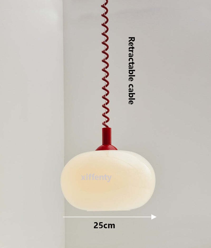 Retractable Glass Chandelier Bedroom Bedside Restaurant Bar Hotel Simple Modern Color Pendant