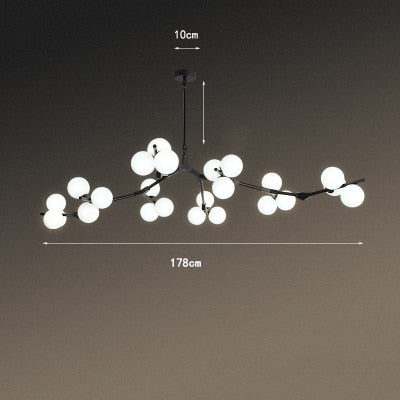 Nordic Tree Branches Led Chandelier Glass Balls Hanging Living Room Decoration Dining Bedroom