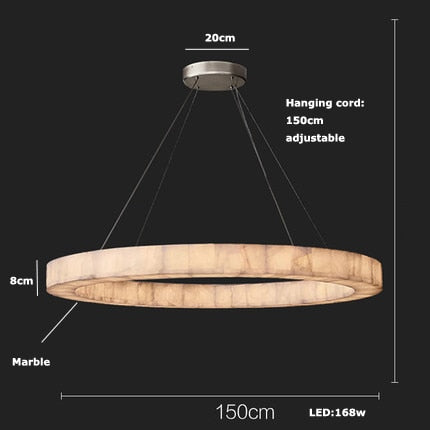 Retro American Rectangular Led Marble Black Ceiling Chandelier Lighting Lustre Suspension Luminaire