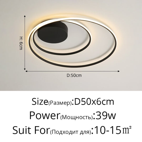 Nordic Led Ring Chandeliers Bedroom Main Lamp Simple Modern Personality Creative Lighting Art