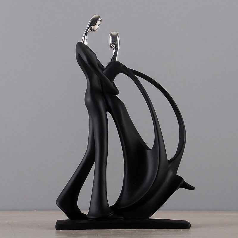 Nordic - Inspired Elegant Dancing Duo Resin Figurine - Home Decor Accent For Living Space Items