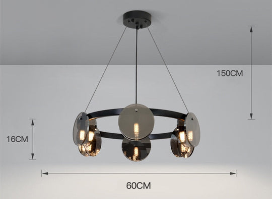 Modern Black Glass Pendant Light - Stylish Nordic Lighting For Living Room Dining Table And Kitchen