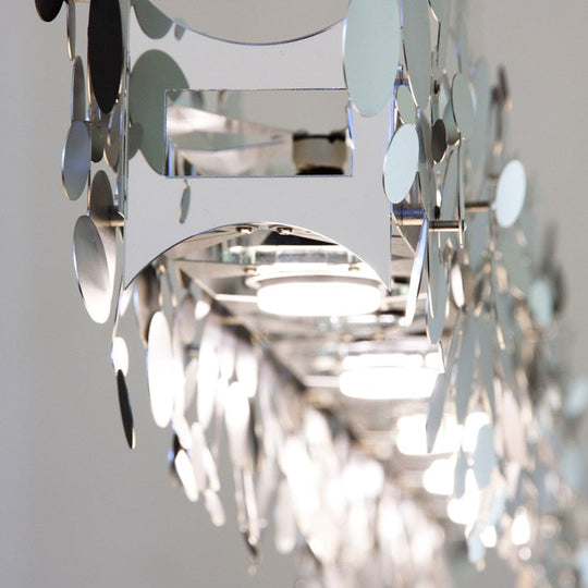 Pendant Lamp In Luxury Restaurant Post - Modern Dining Room Chandeliers Stainless Steel Gold/Chrome