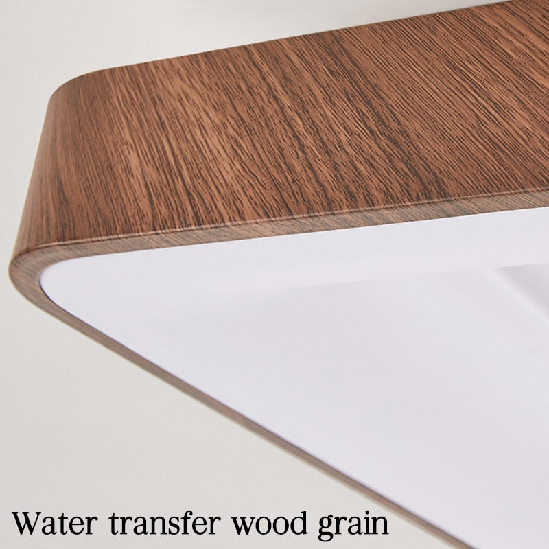 Led Ceiling Lamp For Living Room Bedroom Imitation Wood Grain Light Round Rectangle Square Decor