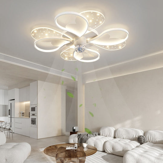 Nordic - Inspired Ceiling Fan Light Lamp - Ideal For Bedroom And Dining Room Decor With Led Lights