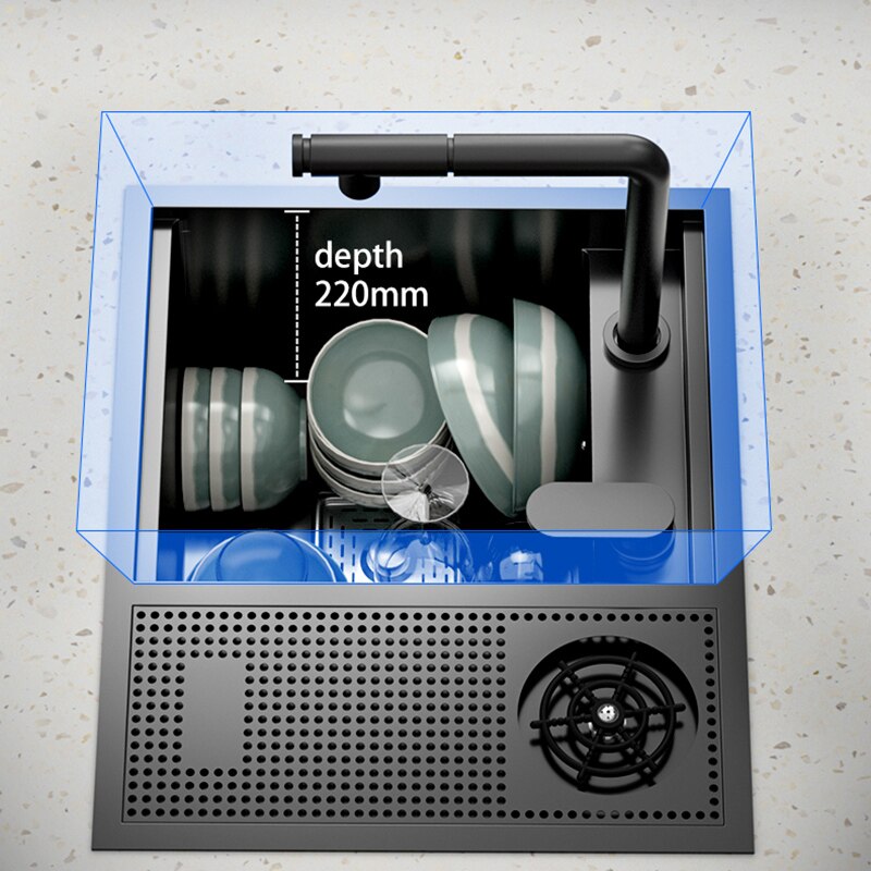 Hidden Cup Washer Sink Nano Stainless Steel Kitchen Bar Invisible To Make A Camper Van With Cover