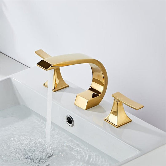 Bathroom Faucet Rose Gold Widespread Basin Black Tap Luxury Mixer Hot And Cold Shower Room Sink