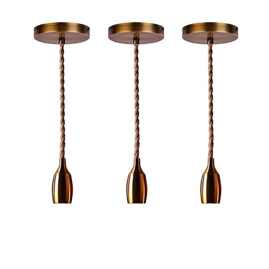 Retro Hemp Rope Industrial Chandelier Base Electroplating Bottle Pendant E27Lamp Holder Kitchen