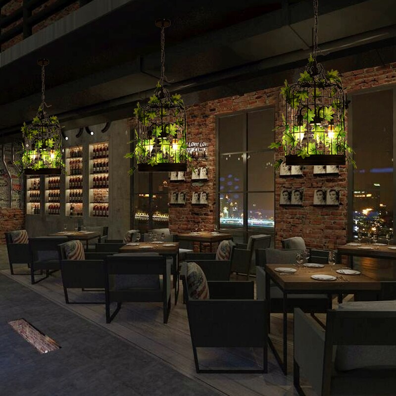 Plant Chandelier Net Red Music Western Restaurant Coffee Bar Hot Pot Shop Lighting Creative Cherry