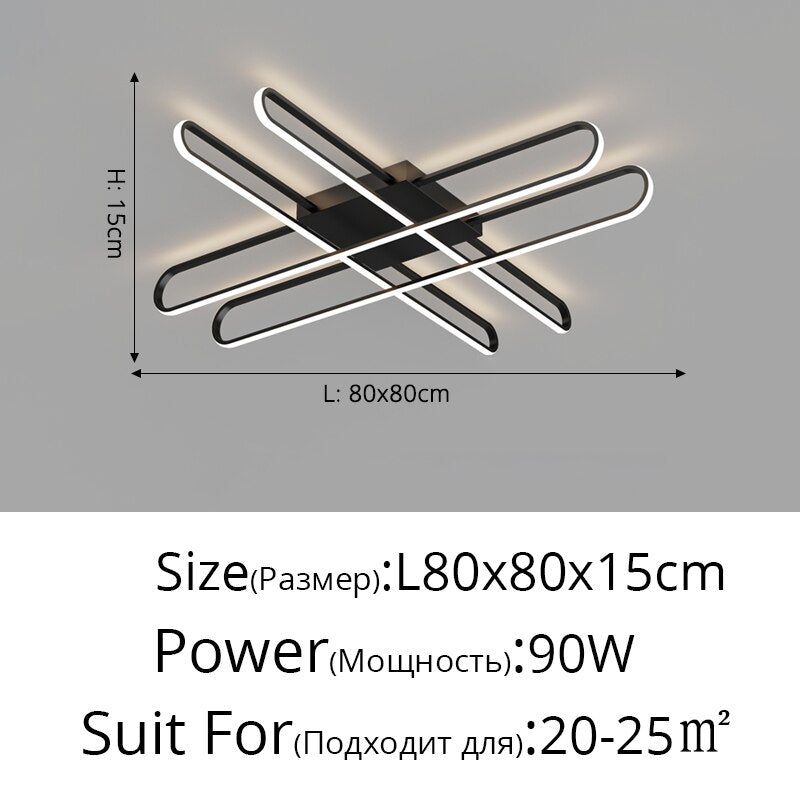 Modern Minimalist Living Room Chandeliers Atmosphere Home Headlight Creative Led Geometric Ceiling