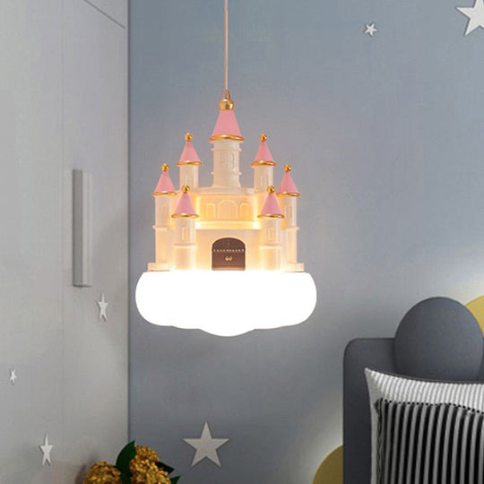 Creative Castle Pendant Lamp Chandelier For Children Room Bedroom Light Girl Bedside Ceiling