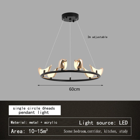 Modern Hallway Stair Led Pendant Lamp Light Creative Mounted Bird Wall Sconce Bedroom Bedside