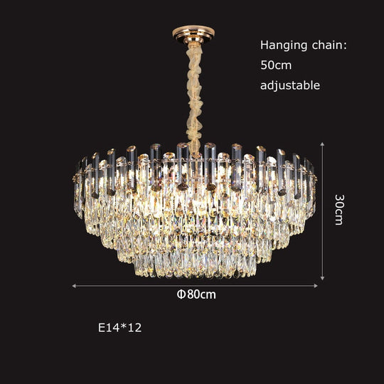 Modern Crystal Led Luxury Ceiling Lights - Round Lamps For Indoor Home Lighting & Living Room Decor