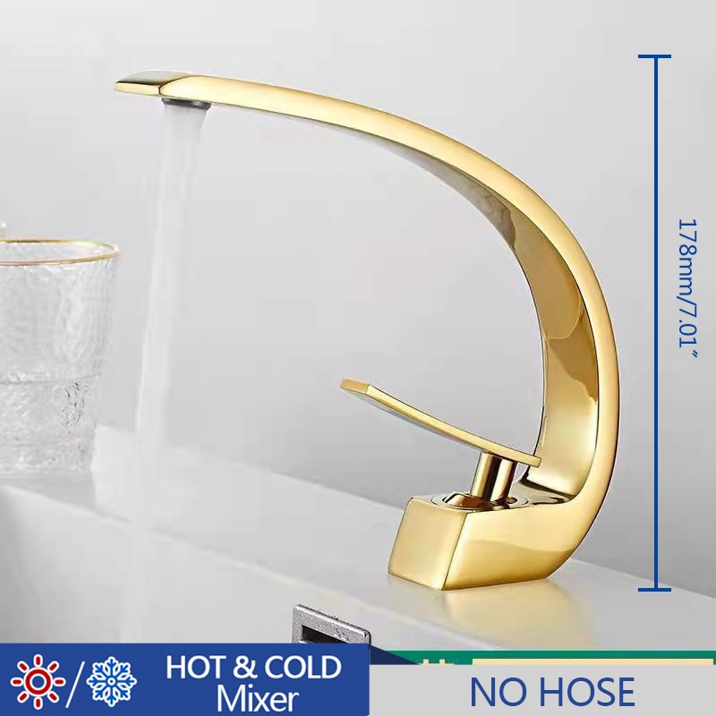 Basin Faucet Modern Bathroom Mixer Tap Black/Chrome Wash Single Handle Hot And Cold Waterfall Mp06