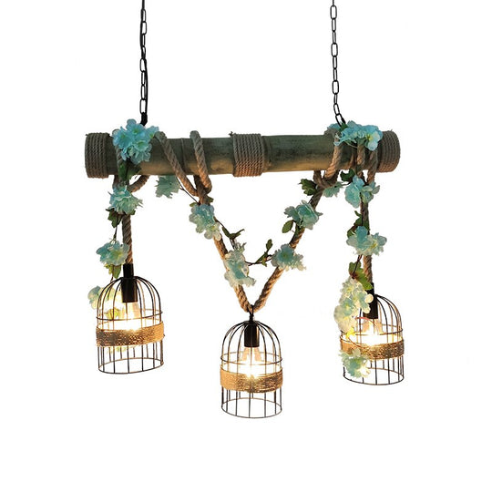 Plants Green Hemp Rope Pendant Light Music Restaurant Barbecue Shop Industry Homestay Farm