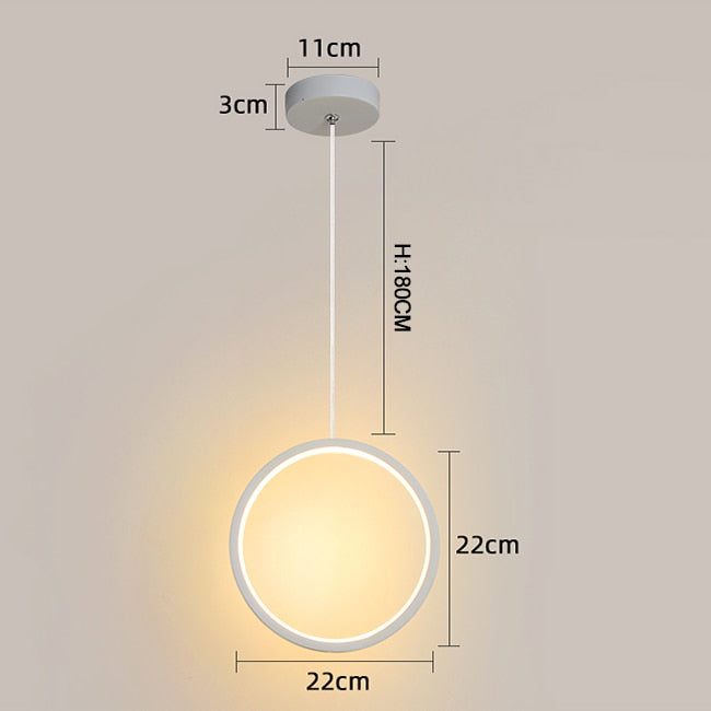 Ring Pendant Lights Bedroom Parlor Hanging Lamp Indoor Lighting Bedside Hanglamp Restaurant Bar