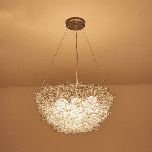 Nordic Creative Aluminum Wire Bird Nest Pendant Lights For Bedroom Hallway Children Room Restaurant