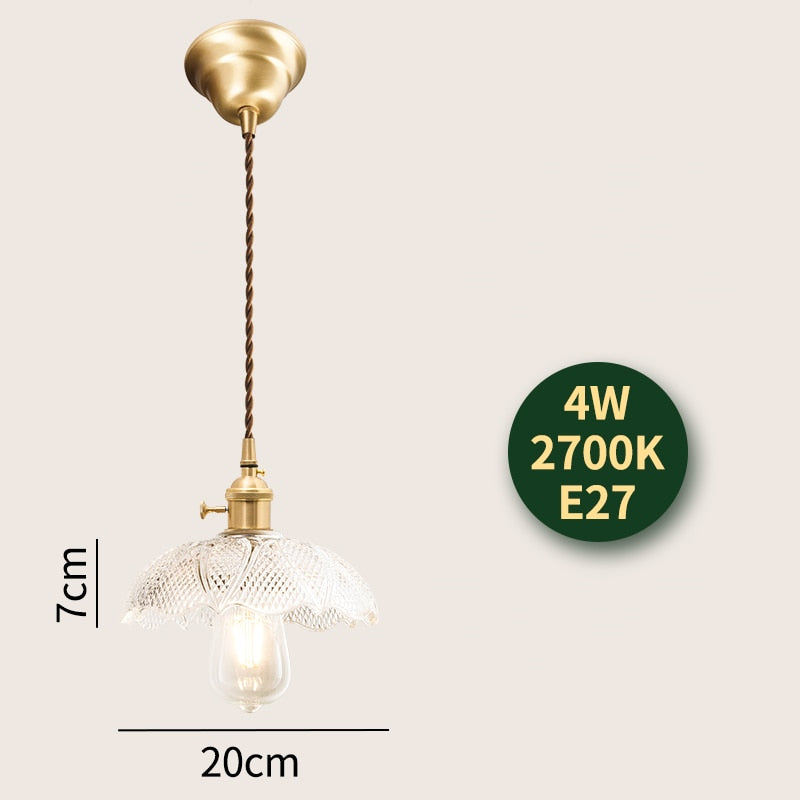 Nordic Modern Led Hanging Lights Fixtures Glass Lampshade Copper Socket Home Indoor Decor Japan