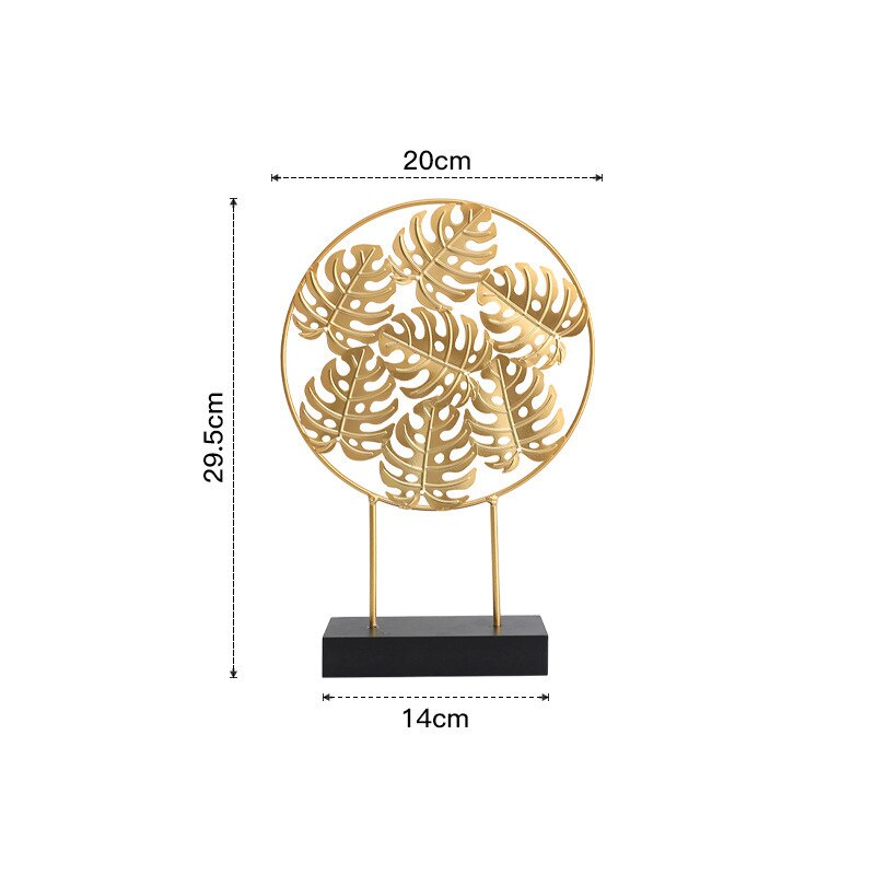 Nordic Creative Golden Ginkgo Leaf Ornaments - Modern Crafts For Living Room Decor And Home
