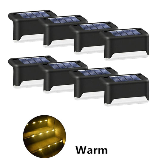 Stair Led Solar Lamp Ip65 Waterproof Outdoor Garden Light Pathway Yard Patio Steps Fence Lamps