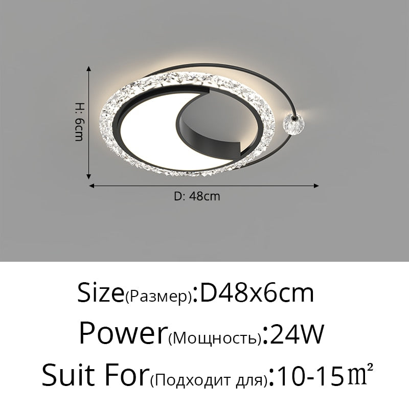 Nordic Bedroom Recessed Led Ceiling Lights Post - Modern Luxury Crystal Creative Living Room