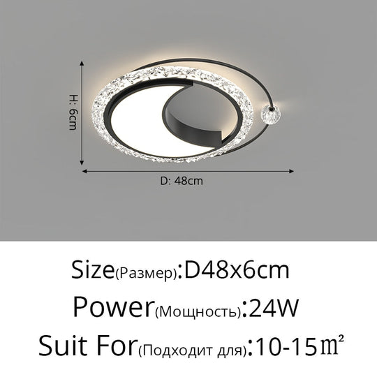 Nordic Bedroom Recessed Led Ceiling Lights Post - Modern Luxury Crystal Creative Living Room
