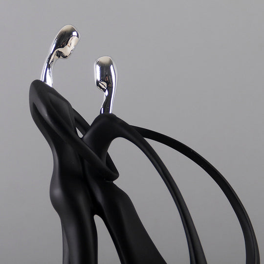 Nordic - Inspired Elegant Dancing Duo Resin Figurine - Home Decor Accent For Living Space Items
