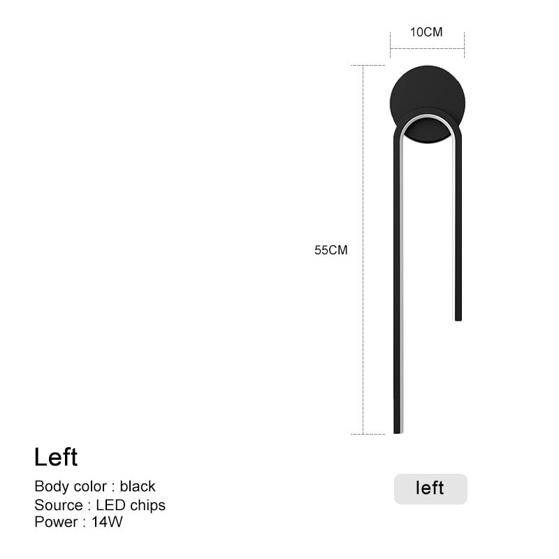 Modern Minimalism Led Wall Lamp For Indoor Home Bedroom Fixture Black Gold Lights Living Room