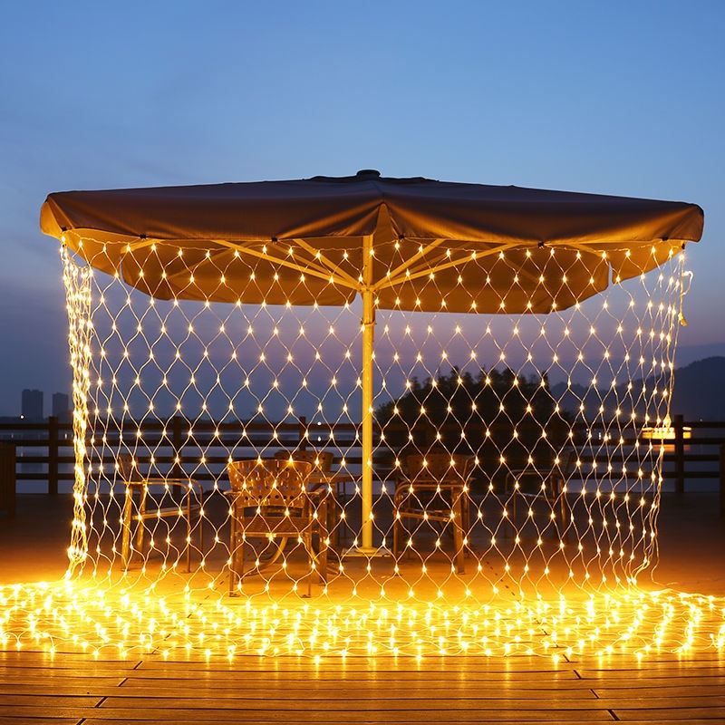 Curtain Light Led Fairy String Net Mesh Christmas 3X2M Eu/Us/Solar Party Wedding New Year Garland