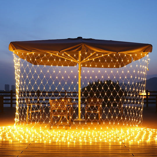 Curtain Light Led Fairy String Net Mesh Christmas 3X2M Eu/Us/Solar Party Wedding New Year Garland