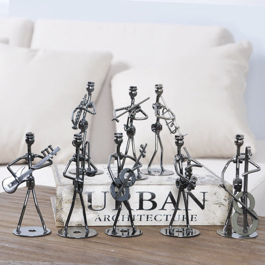 Nordic Elegant Floor Ball Figures: Metal Sculpture Decorative Statues For Home And Office 8Pcs